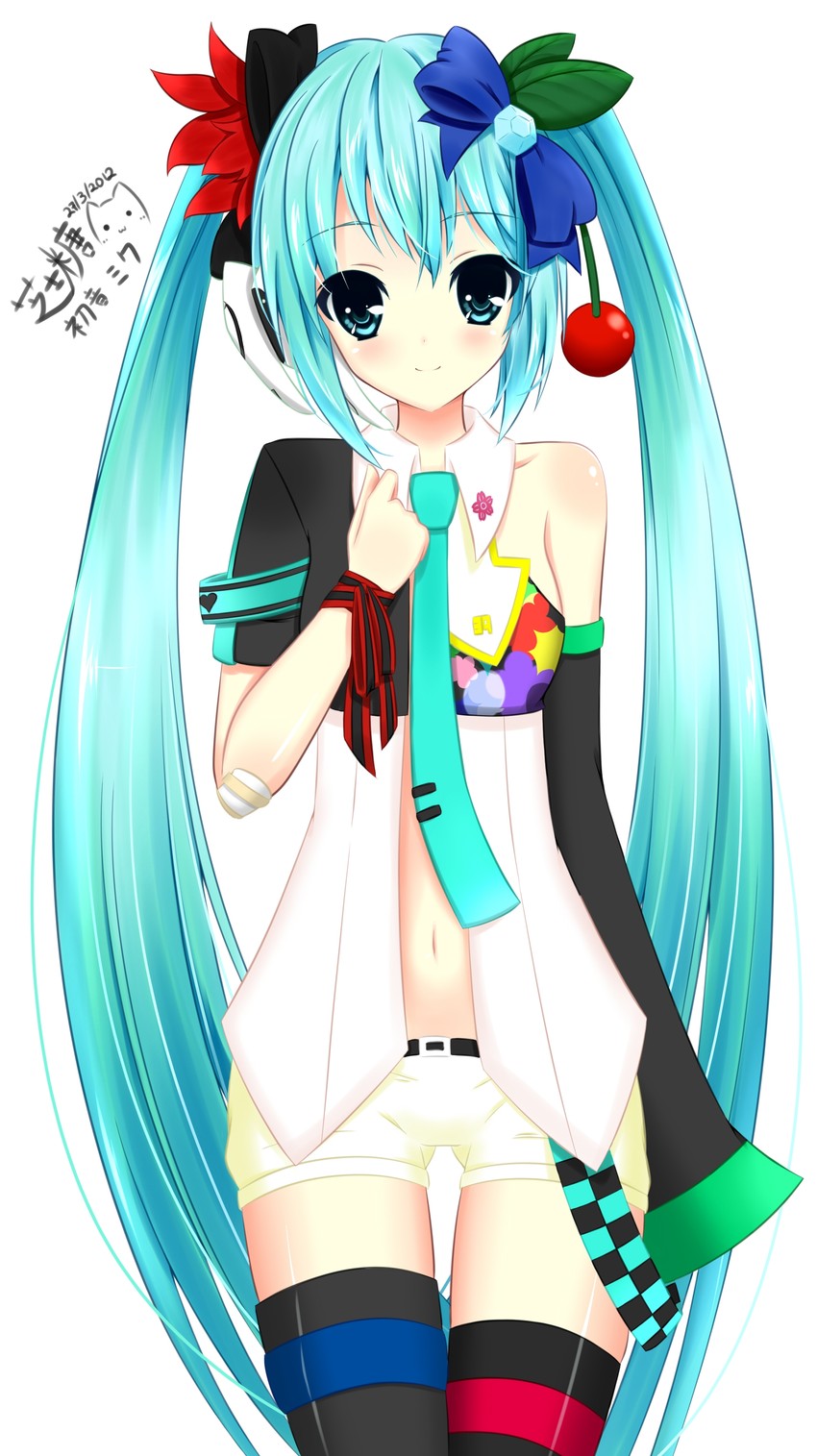 hatsune miku, yuki miku, and sakura miku (vocaloid and 6 more) drawn by ppshex