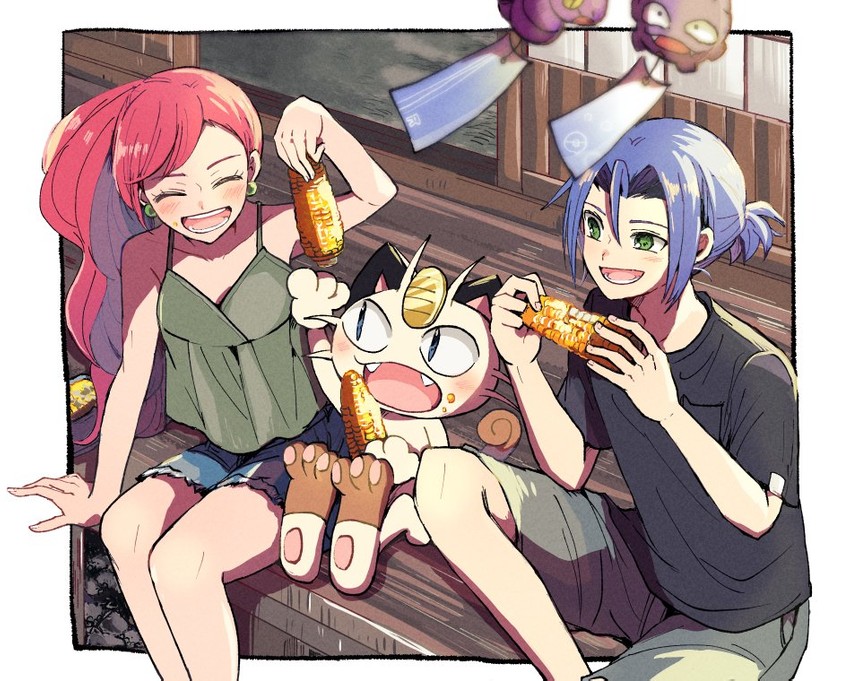 jessie, james, meowth, koffing, and ekans (pokemon) drawn by atsumi_yoshioka