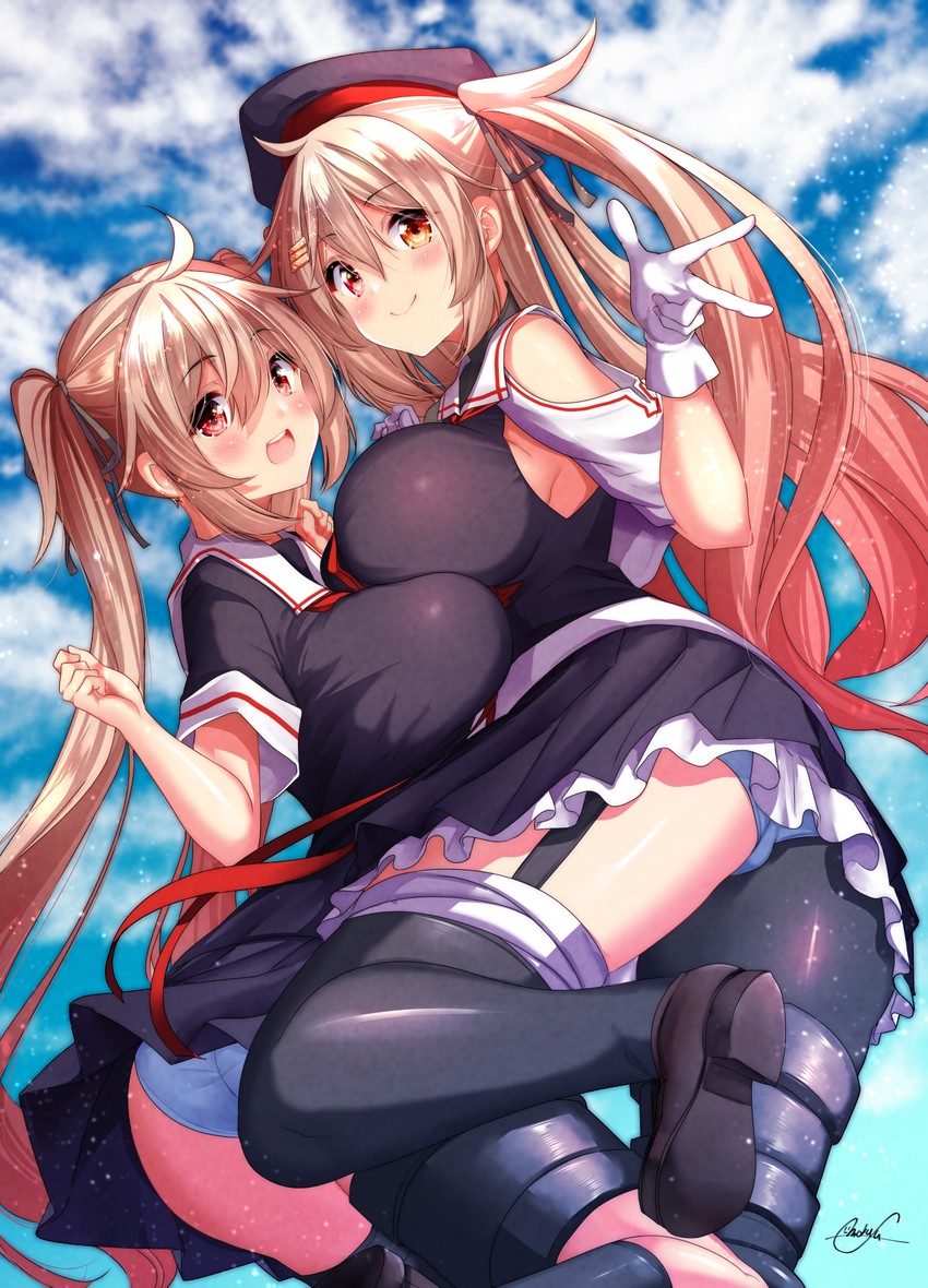 murasame and murasame kai ni (kantai collection) drawn by mokufuu