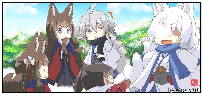kaga, amagi, amagi-chan, and tosa (kantai collection and 1 more) drawn by taisa_(kari)