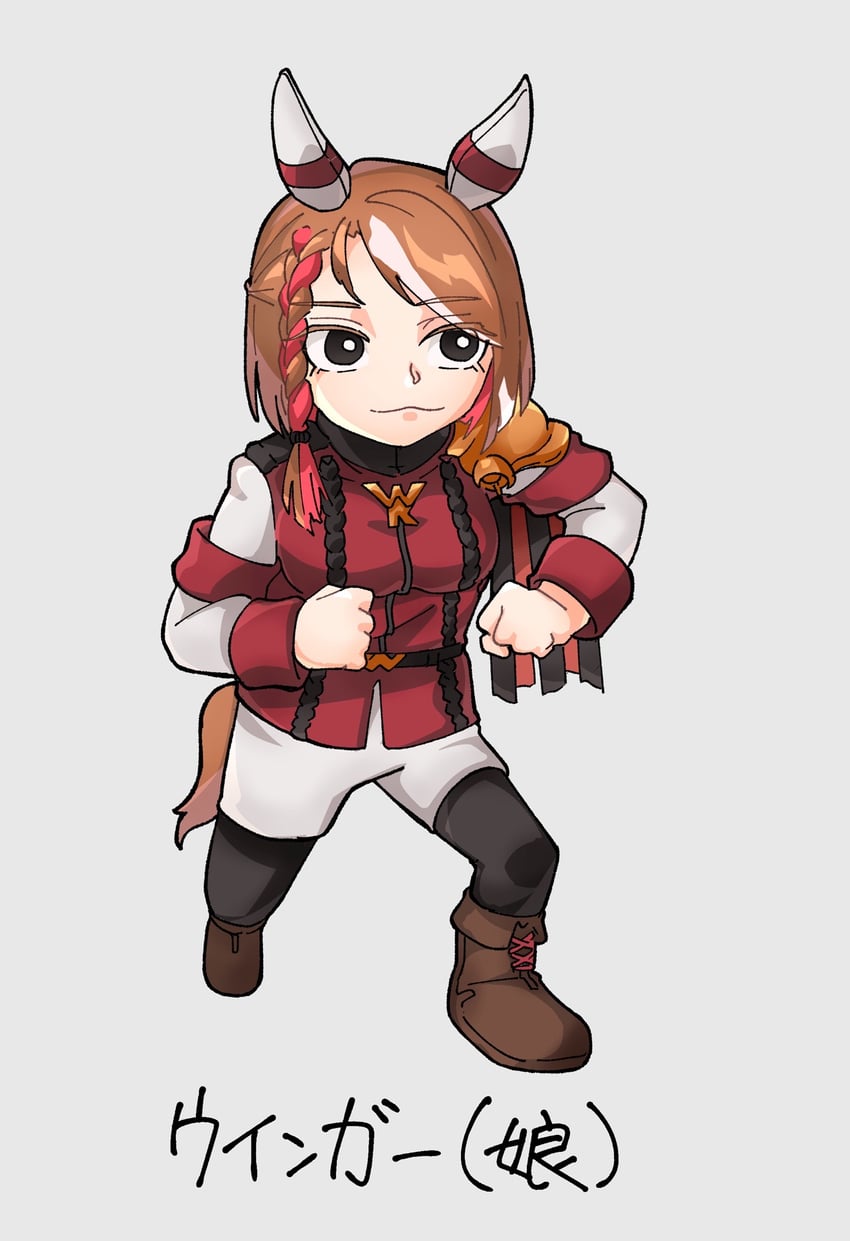 kuma and win kluger (umamusume and 1 more) drawn by obushideian