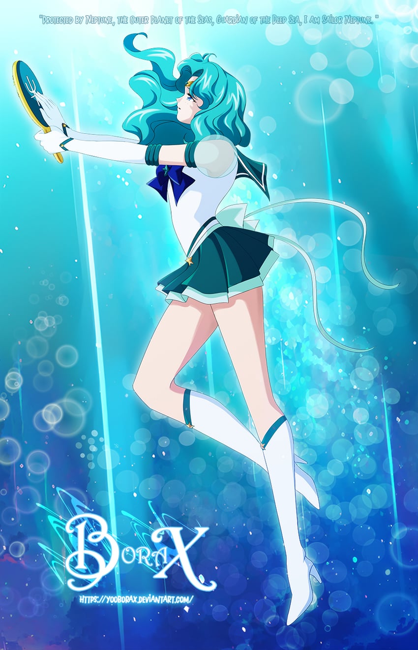 kaiou michiru, sailor neptune, and super sailor neptune (bishoujo senshi sailor moon and 1 more) drawn by borax