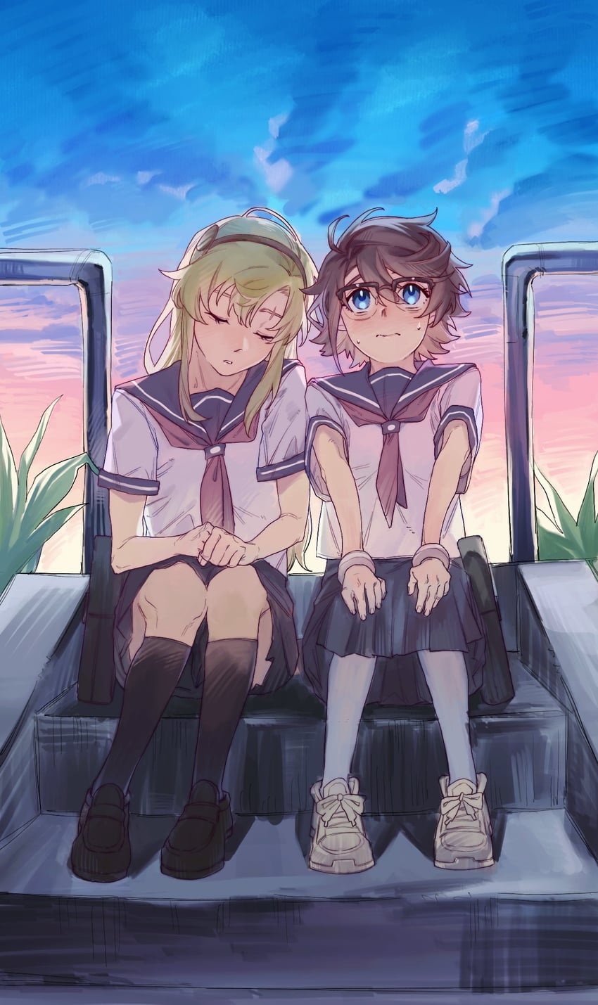 momijiyama teru and koishikawa iko (shy) drawn by jiguang_haibao