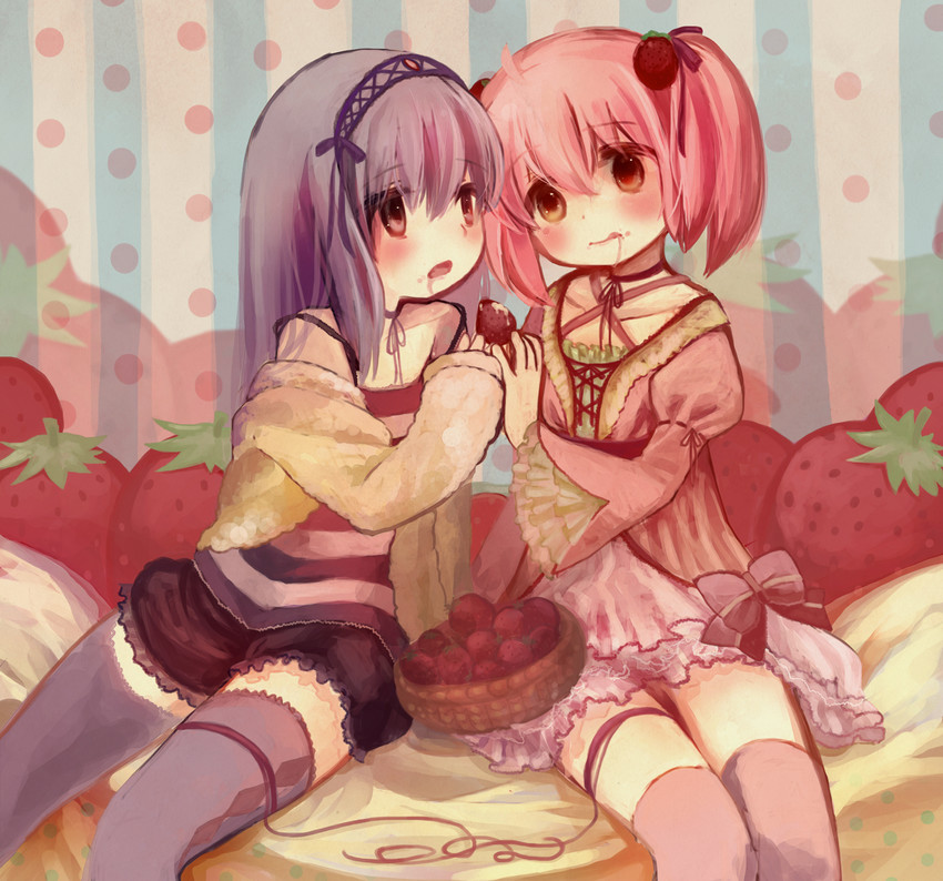 akemi homura and kaname madoka (mahou shoujo madoka magica) drawn by yukimochi