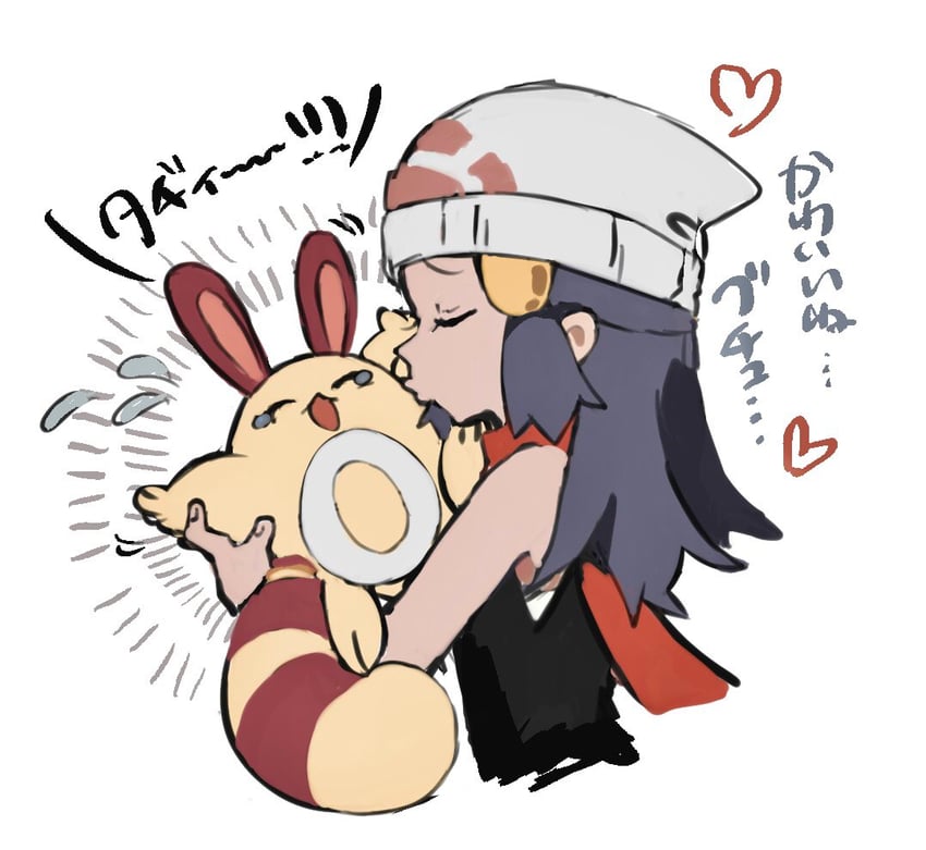 dawn and sentret (pokemon and 1 more) drawn by shichibee_(stm_mimi)