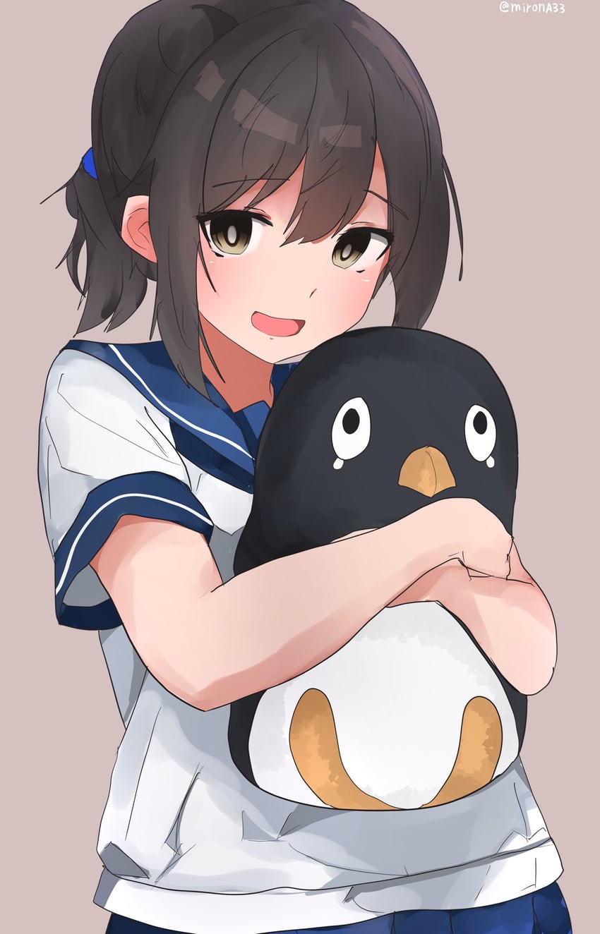 fubuki and failure penguin (kantai collection) drawn by miron_(mirona33)