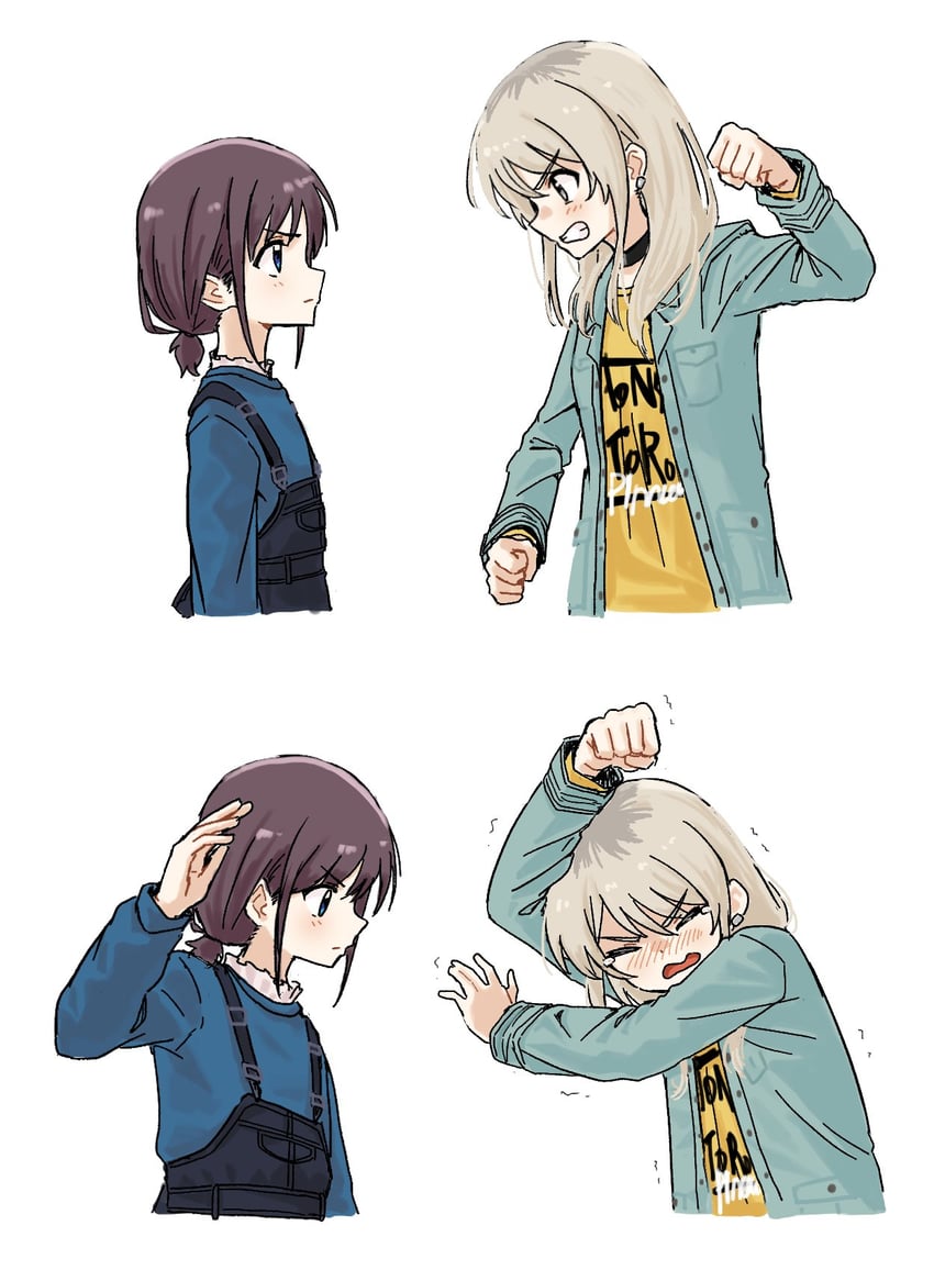 iseri nina and kawaragi momoka (girls band cry) drawn by fox_(tjwls66)