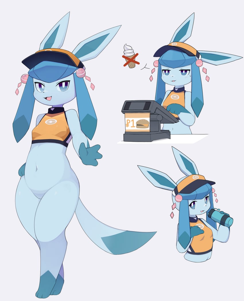 glaceon (pokemon and 1 more) drawn by liteee