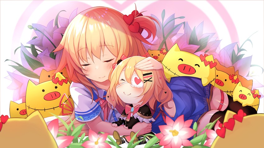 akai haato and haaton (hololive) drawn by kira_dx_kira