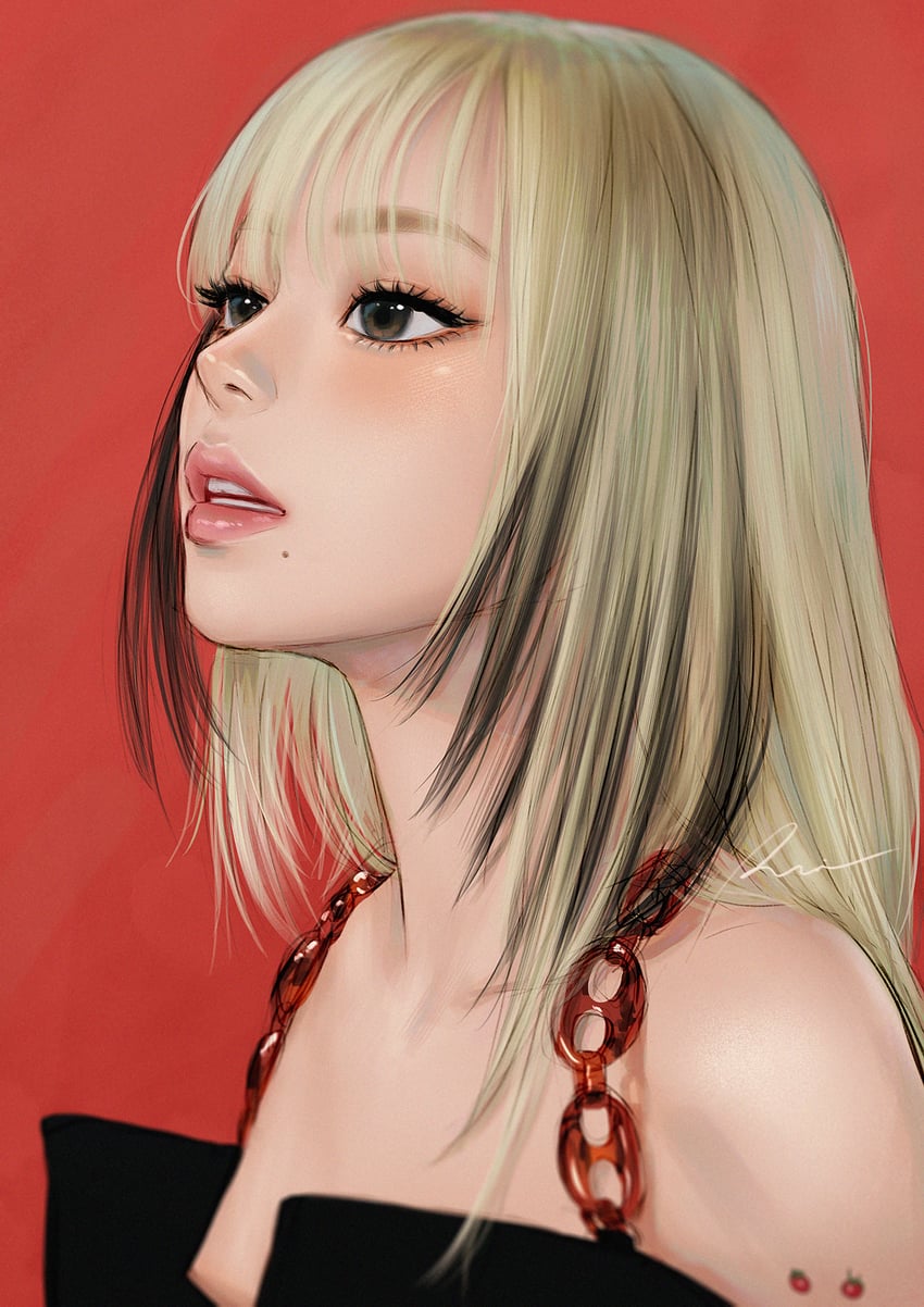 chaeyoung (real life and 1 more) drawn by umigraphics