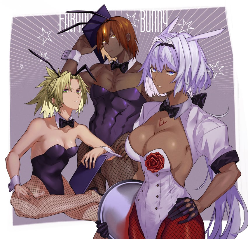 mordred, ashwatthama, and caenis (fate and 1 more) drawn by sigm