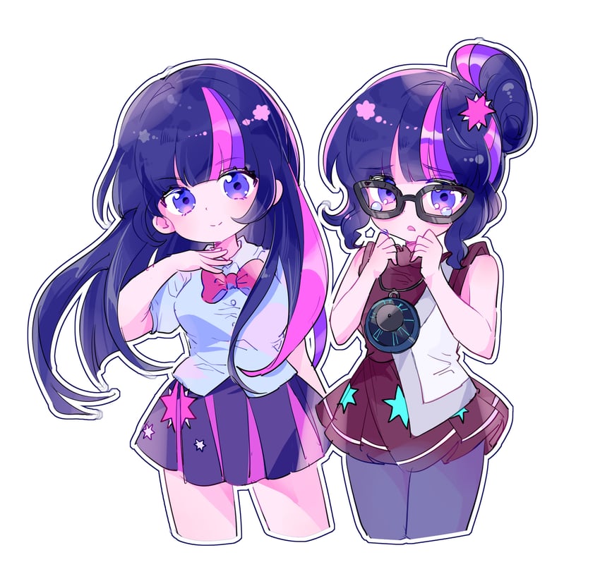 twilight sparkle and sci-twi (my little pony and 2 more) drawn by buyao_guan