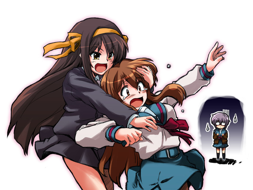 suzumiya haruhi, nagato yuki, and asahina mikuru (suzumiya haruhi no yuuutsu and 1 more) drawn by cea_se