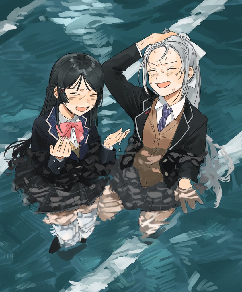 tsukino mito and higuchi kaede (nijisanji) drawn by koinko_(hunjinwashow)