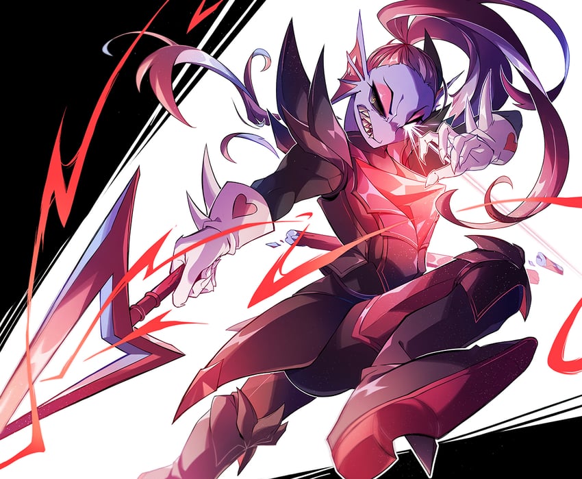 undyne and undyne the undying (undertale) drawn by oshino_no