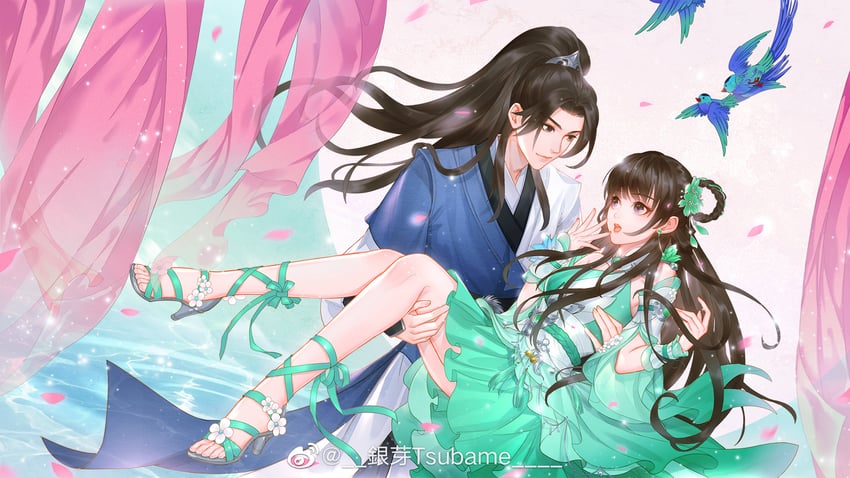 bi yao and zhang xiaofan (zhu xian) drawn by yin_ya_tsubame
