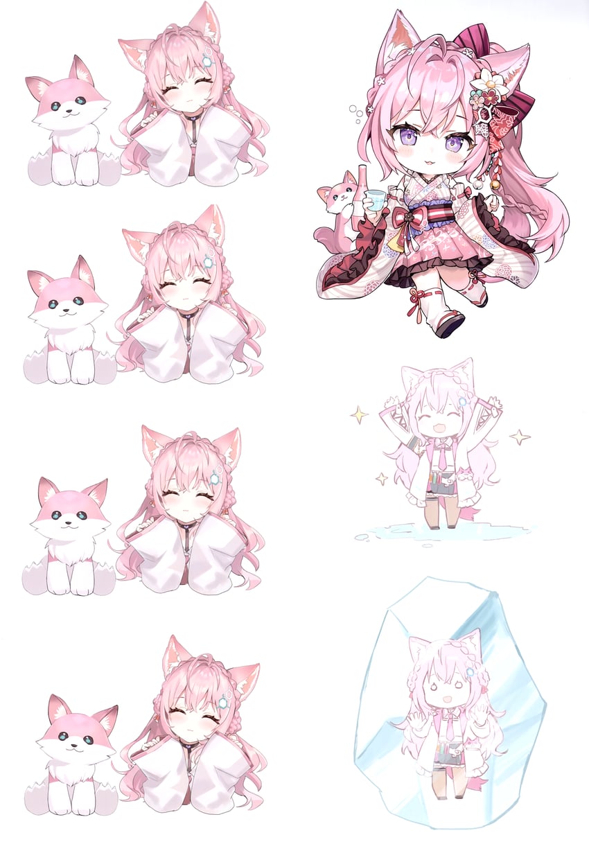 hakui koyori and kokoro (hololive) drawn by momoko_(momopoco)