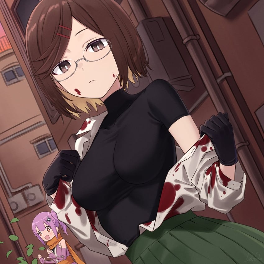 kusagakure satoko and koga konoha (ninja to koroshiya no futarigurashi) drawn by daifuku_(tkja3555)