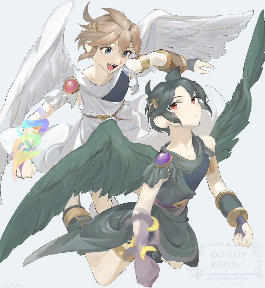 pit and dark pit (kid icarus and 1 more) drawn by yuuri_snpr