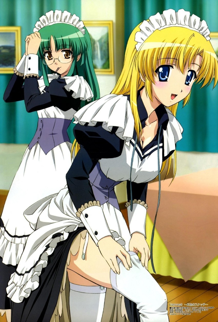 housen elis and takeuchi mami (megami magazine and 2 more) drawn by nitta_yasunari