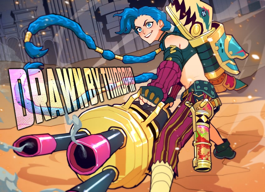 jinx and arcane jinx (league of legends and 1 more) drawn by thirdphp