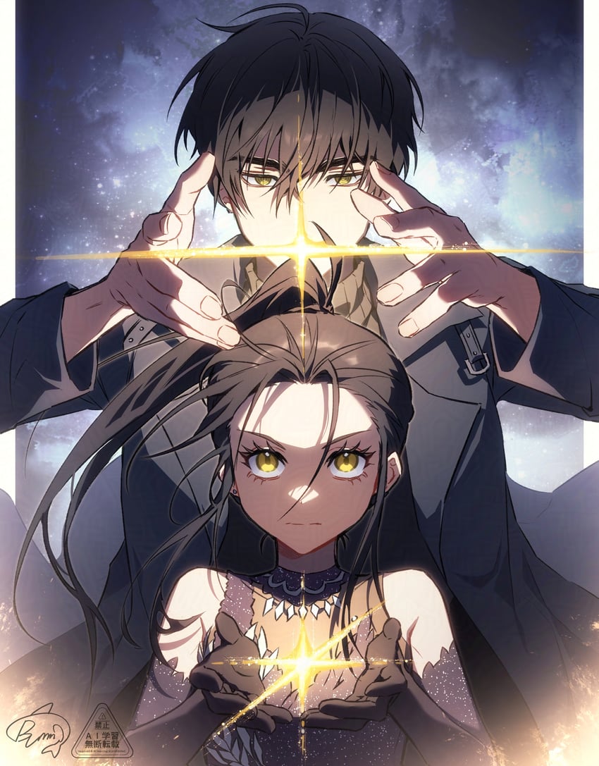 kamisaki hikaru and yodaka jun (medalist) drawn by mm06030
