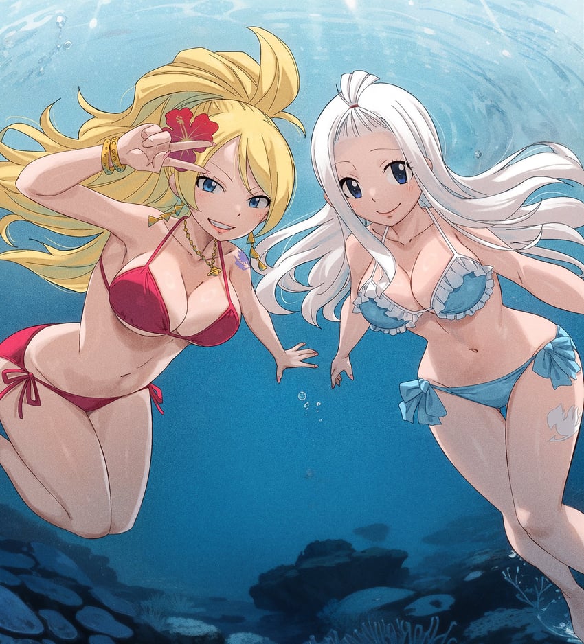 mirajane strauss and jenny realight (fairy tail) drawn by gaston18