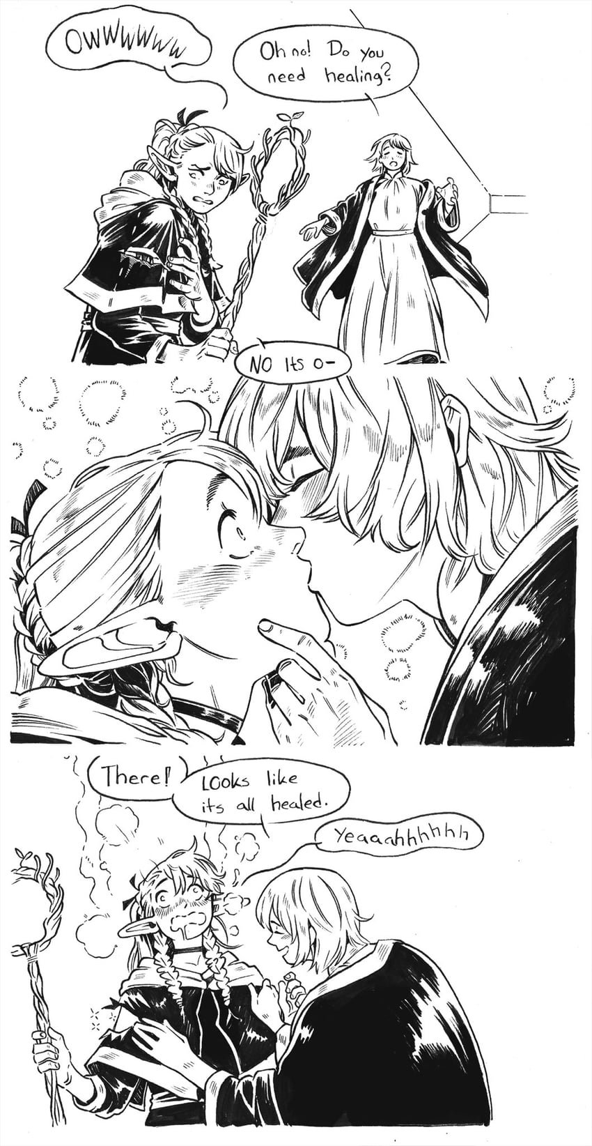 marcille donato and falin touden (dungeon meshi) drawn by iceghost