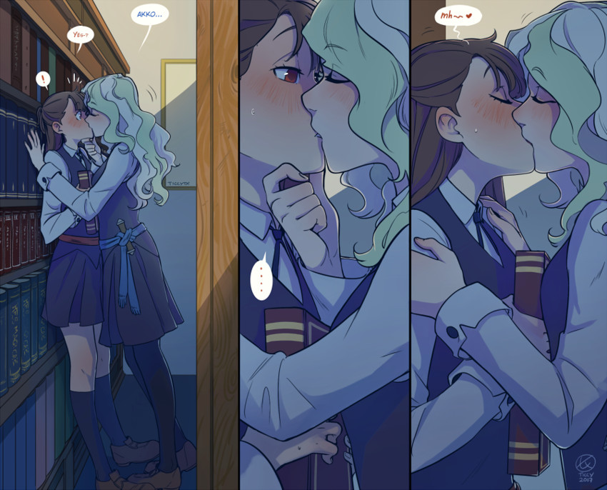 kagari atsuko and diana cavendish (little witch academia) drawn by ticcy