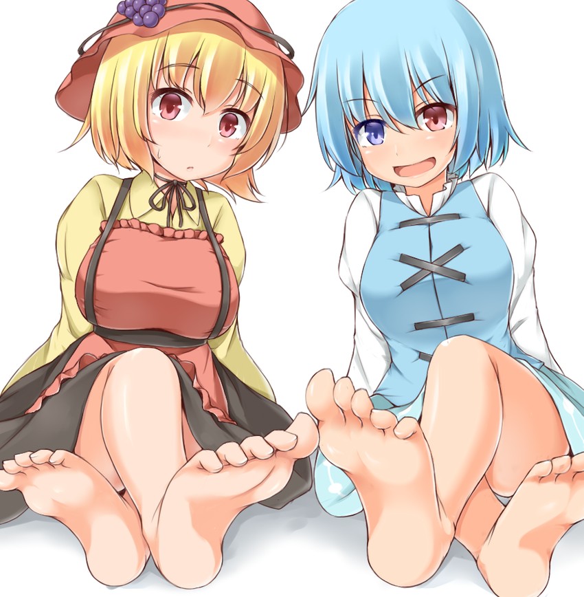 tatara kogasa and aki minoriko (touhou) drawn by garasuita