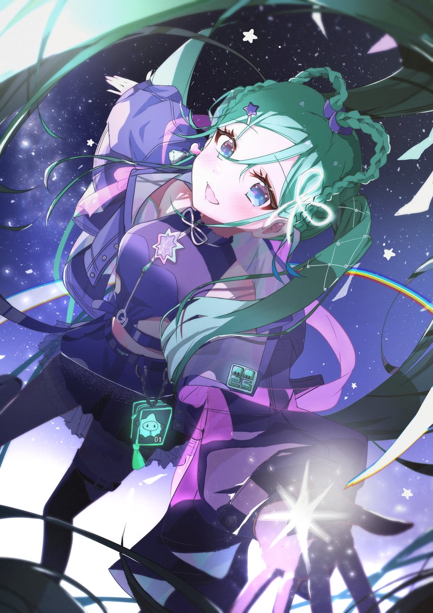 hatsune miku and magical mirai miku (vocaloid and 1 more) drawn by ria_art