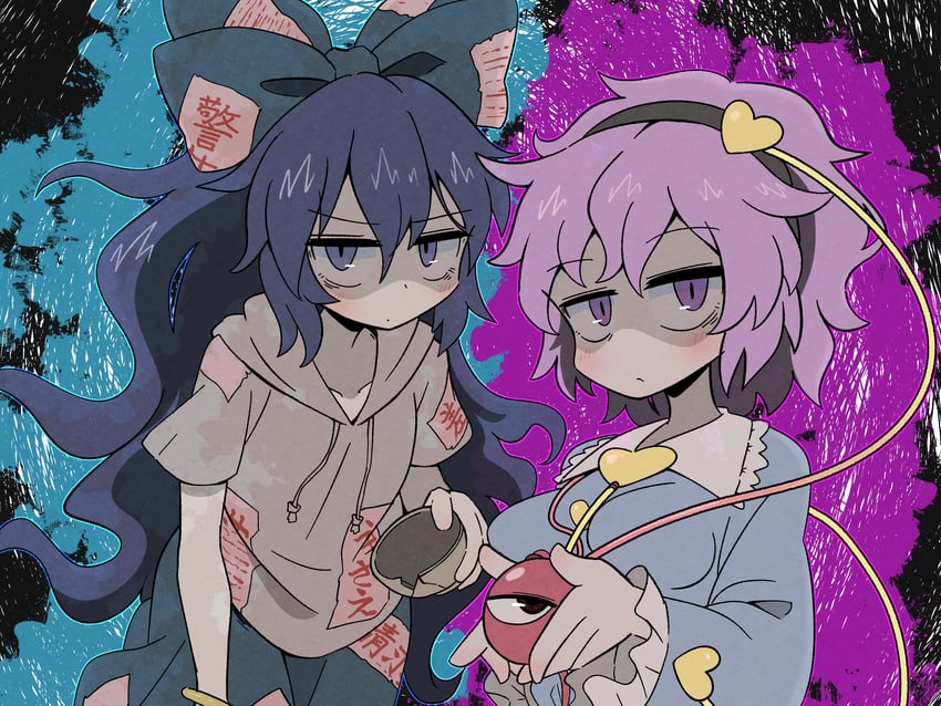 komeiji satori and yorigami shion (touhou) drawn by kurachi_mizuki