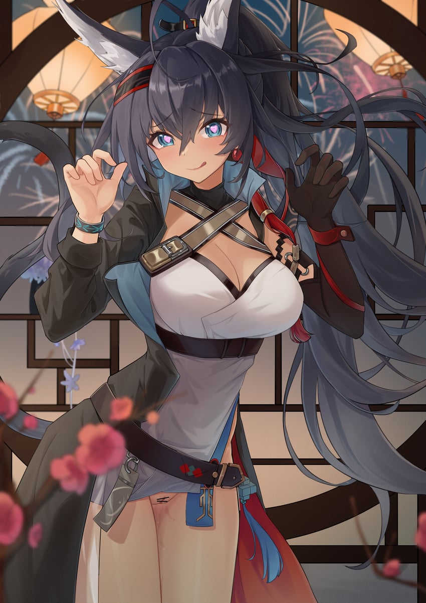 blaze and blaze the igniting spark (arknights) drawn by sktre12