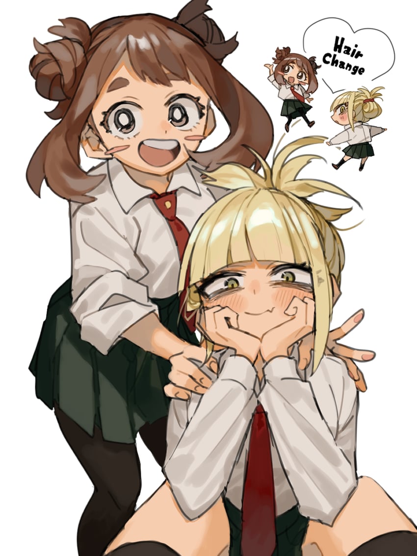uraraka ochaco and toga himiko (boku no hero academia) drawn by horie_(hp4130)