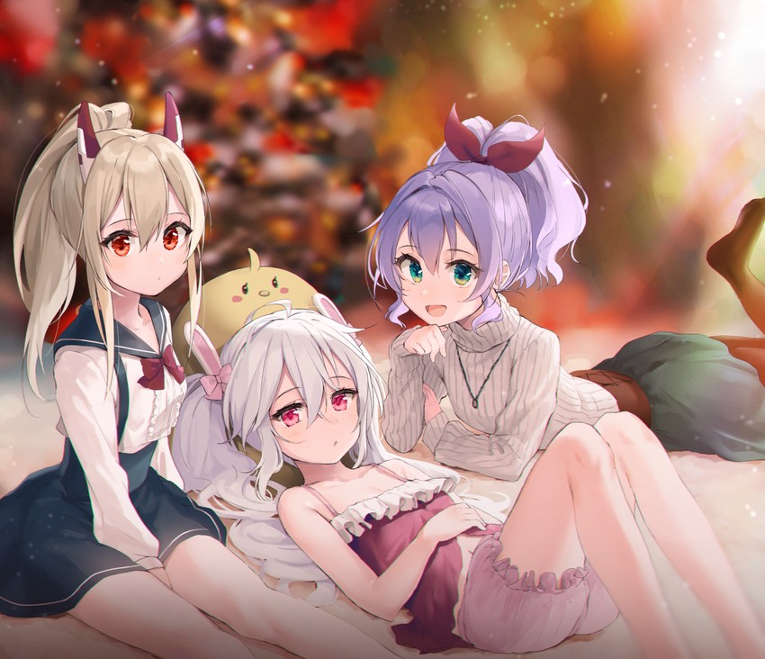 ayanami, laffey, and javelin (azur lane) drawn by kiyosato_0928