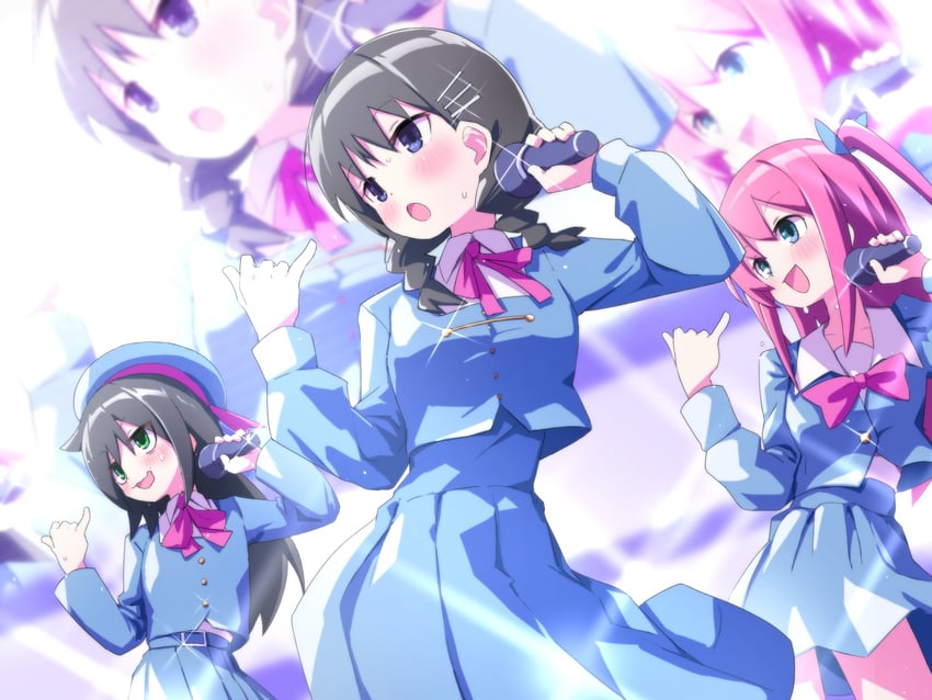 kuroki tomoko, tamura yuri, and nemoto hina (watashi ga motenai no wa dou kangaetemo omaera ga warui!) drawn by yachima_tana