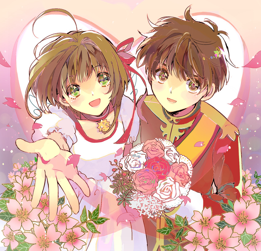 kinomoto sakura and li syaoran (cardcaptor sakura) drawn by mitsu_yomogi