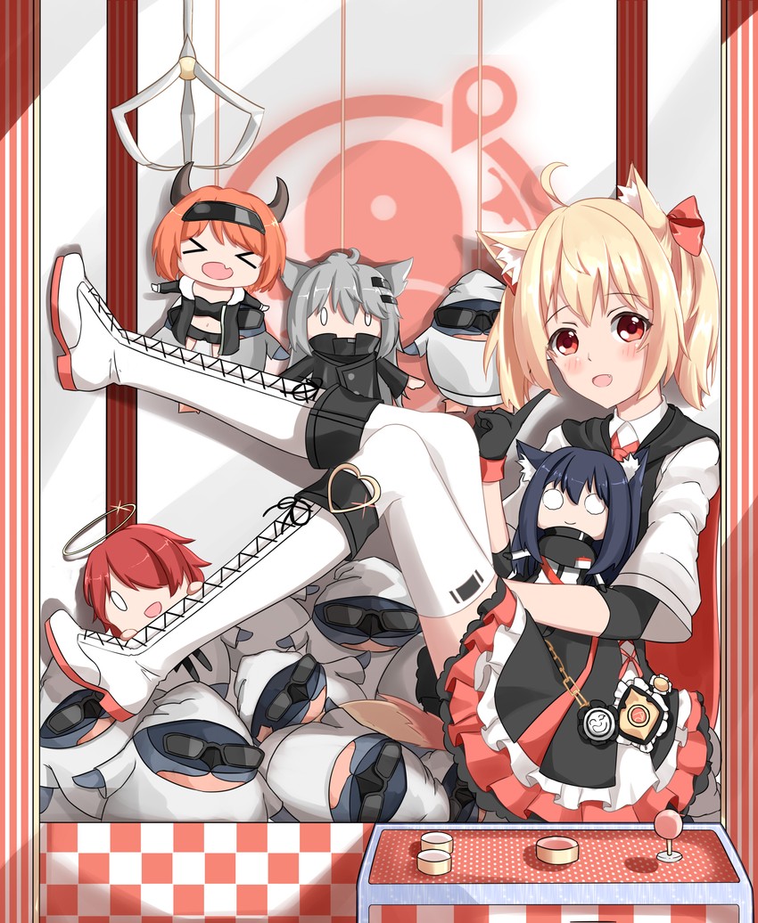 texas, lappland, exusiai, sora, croissant, and 1 more (arknights) drawn by mao_xin'ai