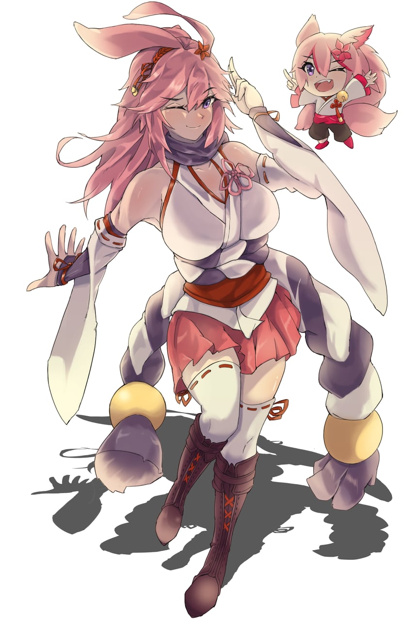 yae sakura, rin, and higokumaru (honkai and 1 more) drawn by mako_(samd55)