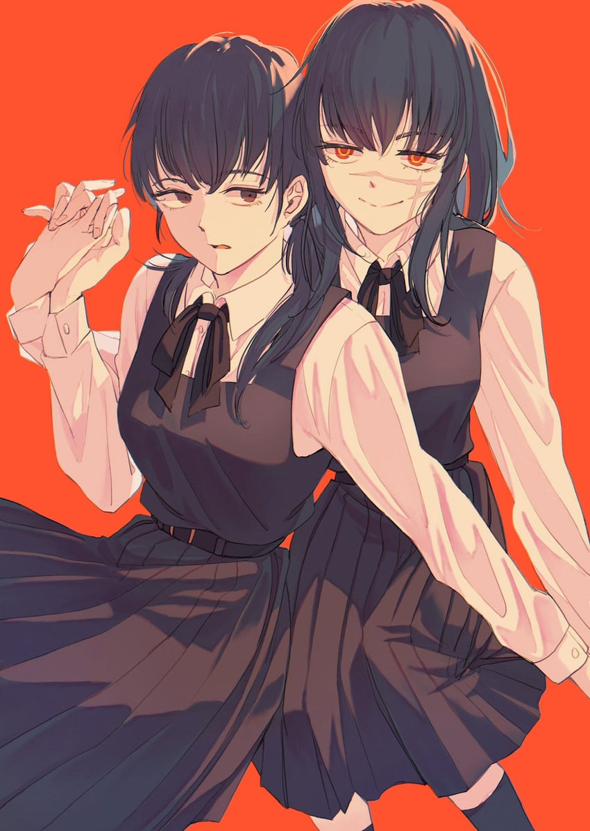 yoru and mitaka asa (chainsaw man) drawn by ice_morinaka