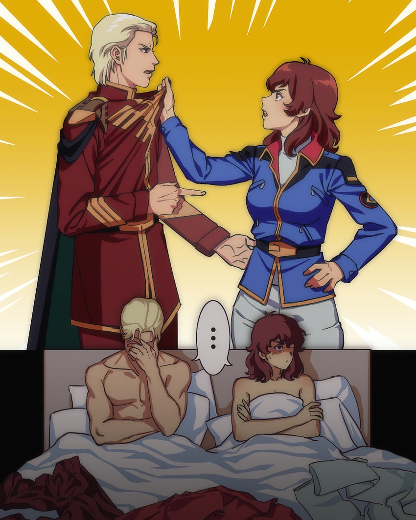 char aznable and amuro ray (gundam and 1 more) drawn by yy0880yy