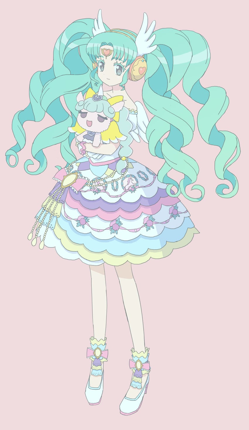 falulu and unicorn (pretty series and 1 more) drawn by ku_(residual666)