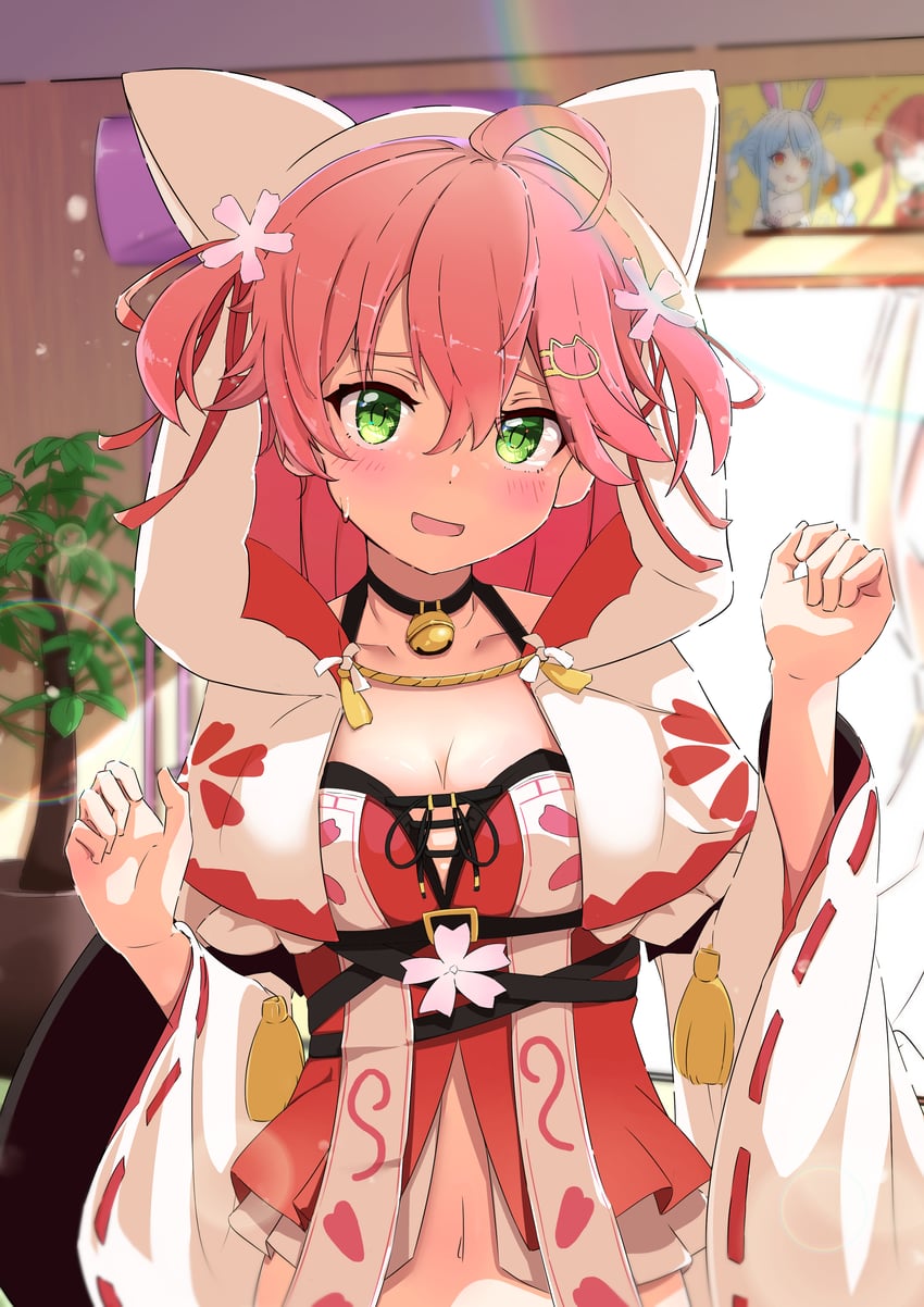 houshou marine, usada pekora, and sakura miko (hololive) drawn by spice_mega
