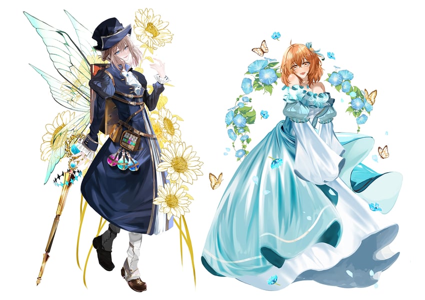 fujimaru ritsuka and oberon (fate and 1 more) drawn by antinese