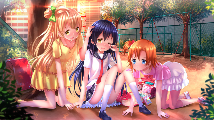 sonoda umi, minami kotori, and kosaka honoka (love live! and 1 more) drawn by swordsouls