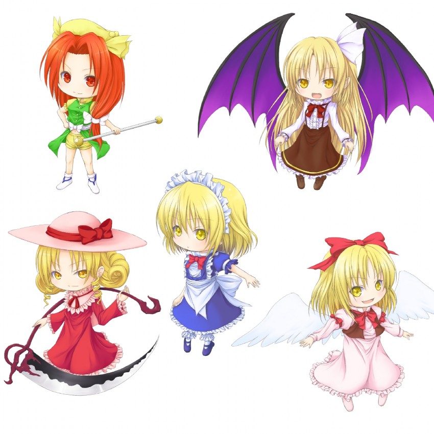 elly, gengetsu, mugetsu, kurumi, and orange (touhou and 1 more) drawn by reg_(artist)