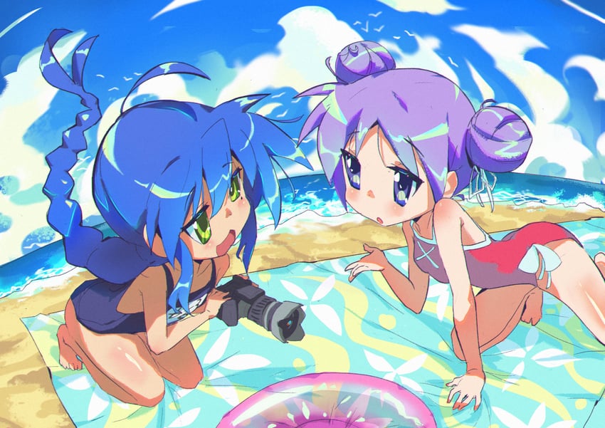 hiiragi kagami and izumi konata (lucky star) drawn by puppet_art