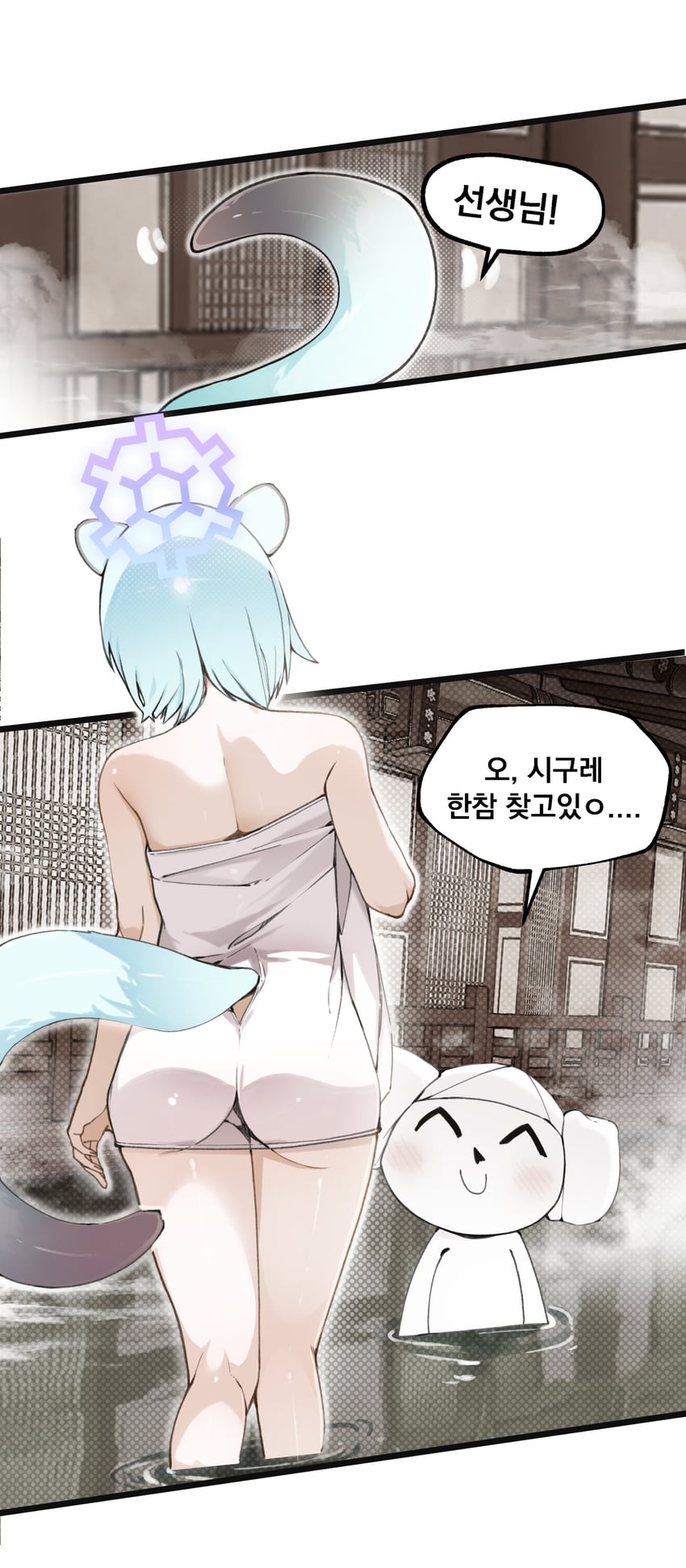 sensei, doodle sensei, and shigure (blue archive) drawn by micasa_tto