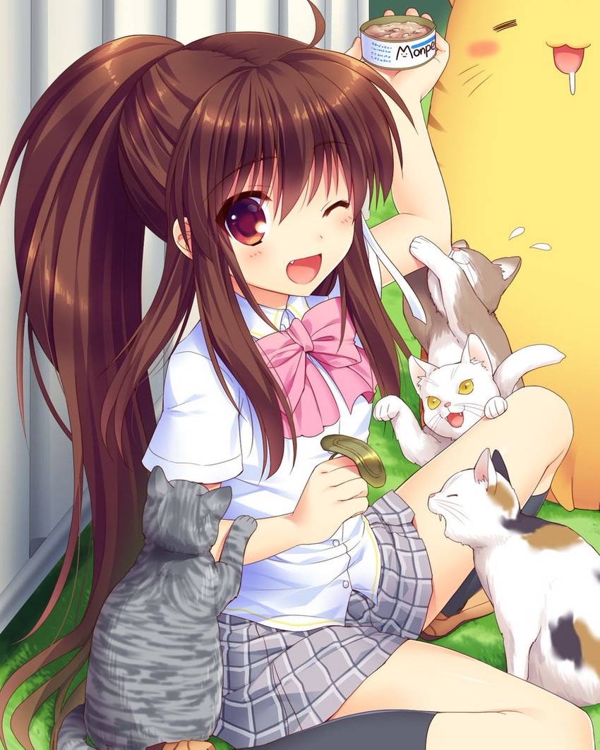 natsume rin, lennon, and doruji (little busters!) drawn by fuyuichi