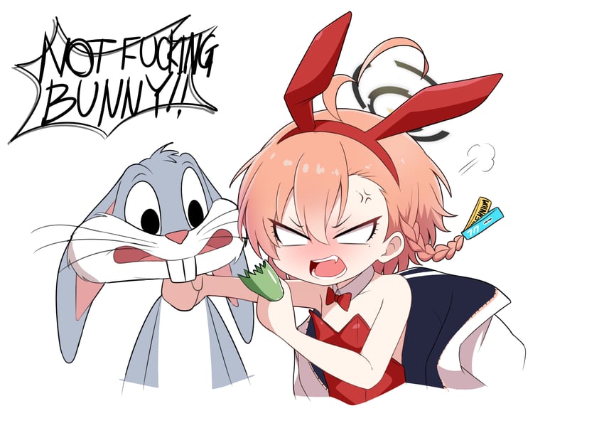 neru and bugs bunny (blue archive and 2 more) drawn by amogan